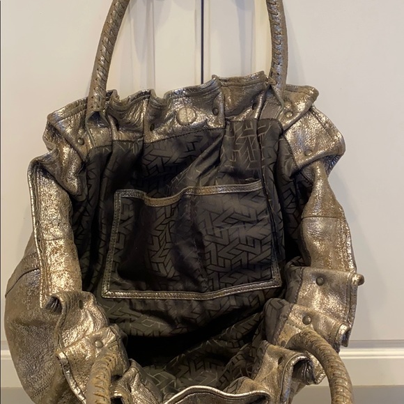 7 for all Mankind distressed silver tote bag - Picture 2 of 7